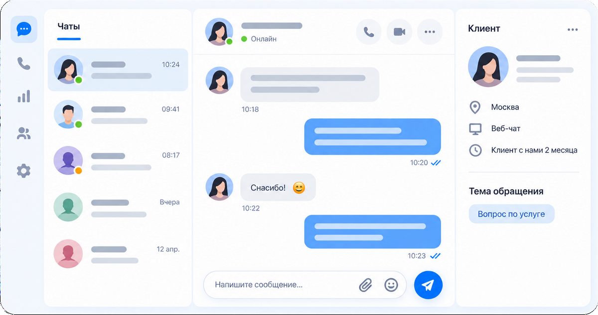 Интерфейс платформы контакт-центра
